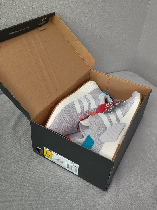 Size 11 - Adidas NMD R2 Boost Summer Crystal White Mens Running Boost CQ3080